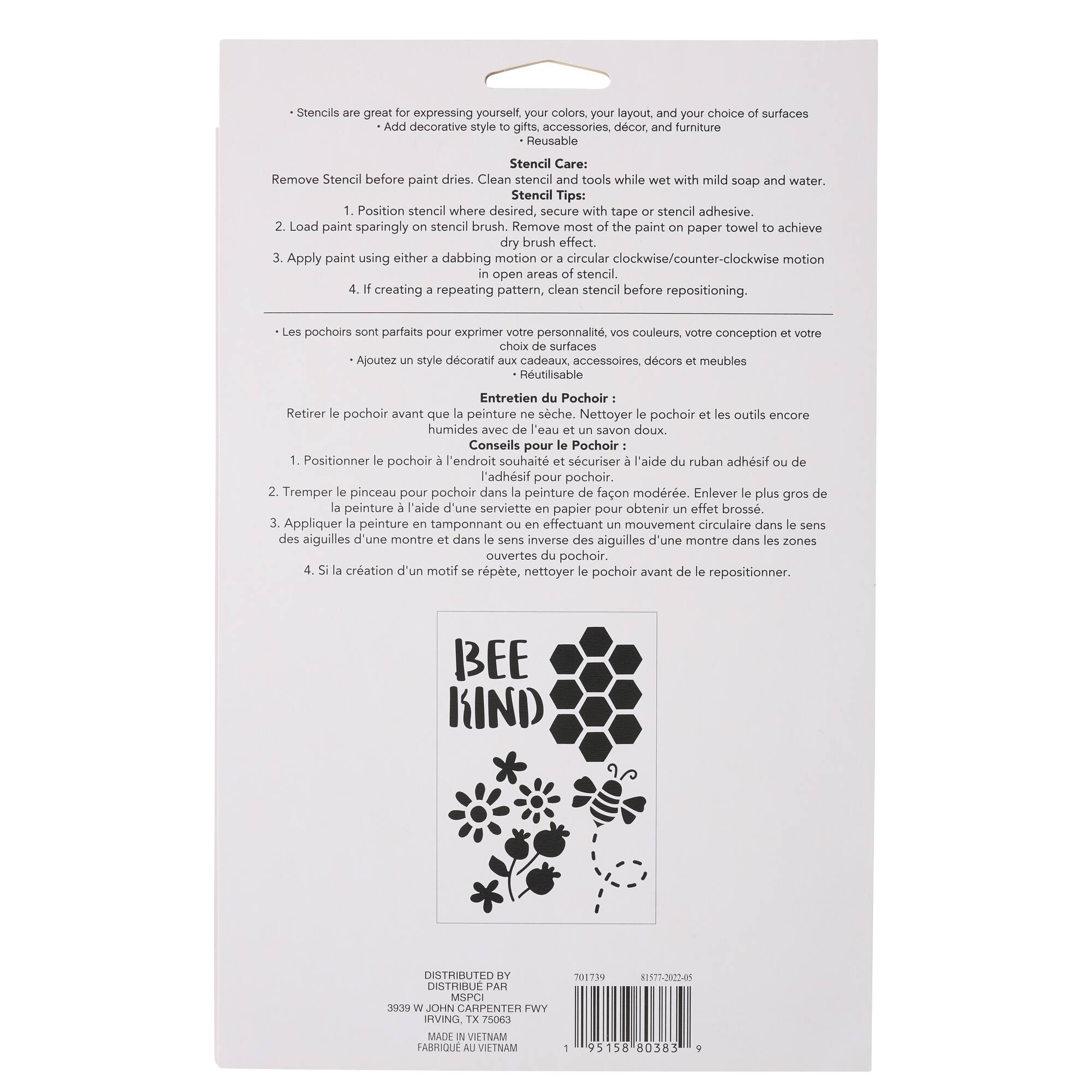 Bee Kind Stencils, 7" x 10" by Craft Smart®